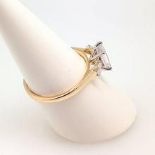Load image into Gallery viewer, 9ct Yellow Gold 3 Stone Emerald Cut Diamond Engagement Ring
