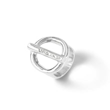Load image into Gallery viewer, uno de 50 on / off 18mm ring in brass clad with silver.

