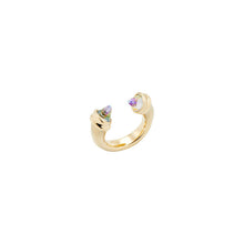 Load image into Gallery viewer, uno de 50 crystal clear 15mm gold plated metals alloy ring with swarovski� crystals.
