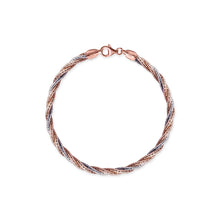 Load image into Gallery viewer, rose and white coloured twisted spring sparkle chain bracelet
