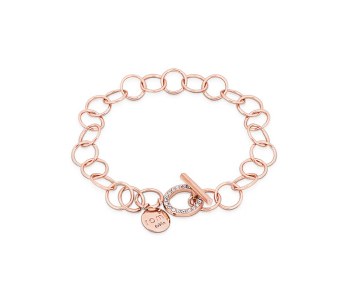 Tipperary Crystal Romi Rose Gold Circle Bar Light Bracelet