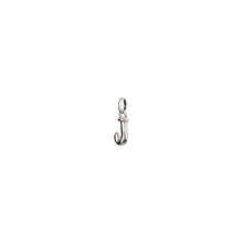 Load image into Gallery viewer, uno de 50 hang me  letter j 1.5mm silver plated metal alloy charm
