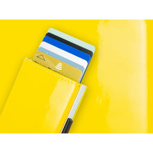 Load image into Gallery viewer, ogon cascade wallet yellow glossy leather 6 cards + cash

