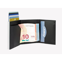 Load image into Gallery viewer, ogon cascade wallet grey glossy leather 6 cards + cash
