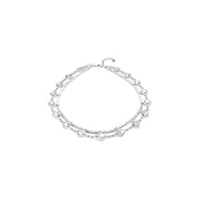 Load image into Gallery viewer, uno de 50 short 1-strap silver-plated metal alloy necklace and charm with faceted crystal

