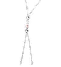 Load image into Gallery viewer, uno de 50 long whip-shaped silver-plated metal alloy necklace with faceted crystals
