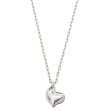 Load image into Gallery viewer, uno de 50 forever short silver-plated metal alloy necklace, thin chain and small heart
