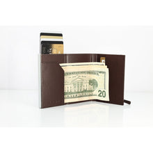 Load image into Gallery viewer, ogon cascade zipper wallet dark brown leather 6 cards + cash
