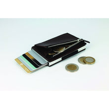 Load image into Gallery viewer, ogon cascade zipper wallet dark brown leather 6 cards + cash
