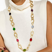 Load image into Gallery viewer, aquaforte caramelle vintage long necklace with seven multicolor glass pastes

