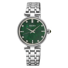 Load image into Gallery viewer, seiko ladies diamond 29mm stainless steel green dial
