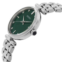 Load image into Gallery viewer, seiko ladies diamond 29mm stainless steel green dial
