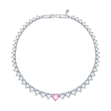 Load image into Gallery viewer, chiara ferragni diamond heart necklace 38cm white and fairy tale heart stones
