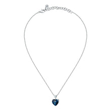 Load image into Gallery viewer, chiara ferragni diamond heart pendant 38cm + 4cm 1 blue and 1 white heart stones
