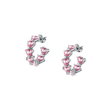 Load image into Gallery viewer, chiara ferragni diamond heart earrings hoop with fairy tale heart stones
