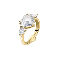 Load image into Gallery viewer, chiara ferragni diamond heart ring yg with white heart stone 14mm
