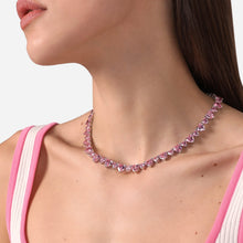 Load image into Gallery viewer, chiara ferragni pink infinity love diamond rose heart stones necklace 40cm +1.5cm
