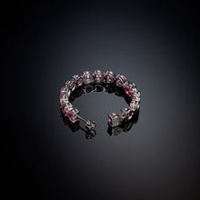 Load image into Gallery viewer, chiara ferragni pink infinity love diamond rose heart stones hoop earring
