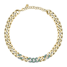 Load image into Gallery viewer, chiara ferragni chain necklace yg big chain with emerald crystals 38cm + 7
