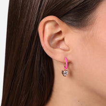 Load image into Gallery viewer, chiara ferragni love parade pink enamel  huggie earring
