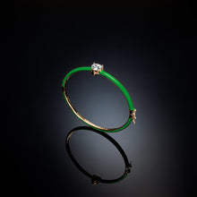 Load image into Gallery viewer, chiara ferragni love parade green enamel bangle
