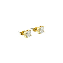 Load image into Gallery viewer, chiara ferragni classic gold plated crystal stud earring 6x6mm
