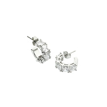 Load image into Gallery viewer, chiara ferragni classic silver plated crystal hoop earring 16mm
