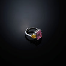 Load image into Gallery viewer, chiara ferragni princess rainbow ring 3 stone 16mm
