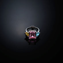 Load image into Gallery viewer, chiara ferragni princess rainbow ring 3 stone 16mm
