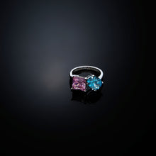 Load image into Gallery viewer, chiara ferragni princess rainbow ring 2 stone 14mm
