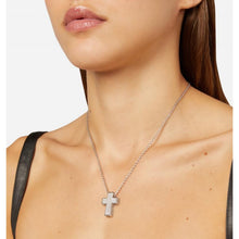 Load image into Gallery viewer, chiara ferragni croci pendant cross+wh cz+silver ,plated 42+8cm
