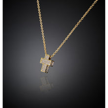 Load image into Gallery viewer, chiara ferragni croci pendant cross wh cz+yg plated 42+8cm
