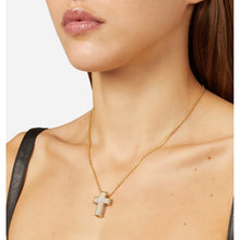 Load image into Gallery viewer, chiara ferragni croci pendant cross+wh cz+yg plated 42+8cm
