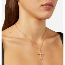 Load image into Gallery viewer, chiara ferragni croci pendant cross+wh cz+yg plated 42+8cm
