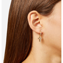 Load image into Gallery viewer, chiara ferragni croci earring cross wh cz+yg plated 23mm
