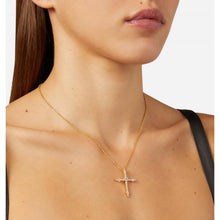 Load image into Gallery viewer, chiara ferragni croci pendant wh cz cross+yg plated 42+8cm
