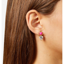 Load image into Gallery viewer, chiara ferragni cuoricino neon earring pink enamel ipg wh cz 18mm
