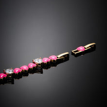 Load image into Gallery viewer, chiara ferragni cuoircino neon bracelet pink enamel ipg wh cz 16cm+ ext
