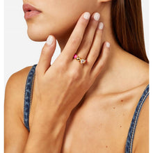Load image into Gallery viewer, chiara ferragni cuoricino neon ring pink enamel ipg wh cz
