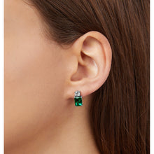 Load image into Gallery viewer, chiara ferragni emerald earrings emerald cut 6*8mm silver tone
