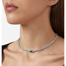 Load image into Gallery viewer, chiara ferragni emerald necklace emerald cut 38cm+ext
