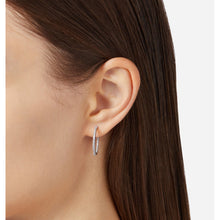 Load image into Gallery viewer, chiara ferragni silver hoop earring arg925 with white cz 20mm
