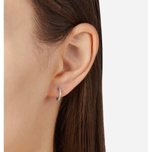 Load image into Gallery viewer, chiara ferragni silver hoop earring arg925 with white cz 10mm
