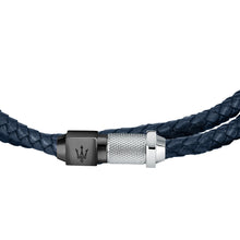 Load image into Gallery viewer, maserati jewels blue leather 41cm  bracelet
