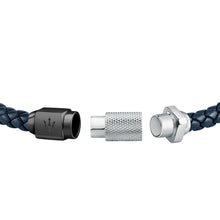 Load image into Gallery viewer, maserati jewels blue leather 41cm  bracelet
