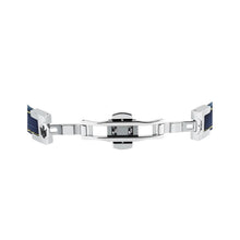 Load image into Gallery viewer, maserati jewels leather stainless steel bracelet blue leather blu 6.5x5.5cm
