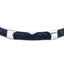 Load image into Gallery viewer, maserati jewels leather bangle ss leather blue 6.5x5.5cm
