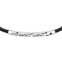 Load image into Gallery viewer, maserati jewels leather stainless steel bracelet dg leather black 38+3cm
