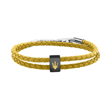 Load image into Gallery viewer, maserati jewels leather stainless steel bracelet dg+yg leather ye 38+3cm
