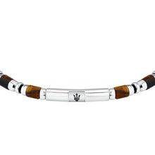 Load image into Gallery viewer, maserati jewels iconic bracelet tiger eye sto.&amp;ip blk 19+3cm
